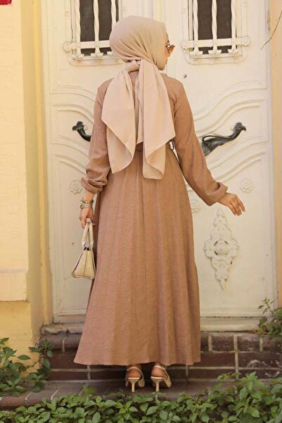 Neva Style Mink Hijab Dress - Belted, Model 60931V