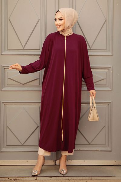 Neva Style - Plum Hijab Ferace 1772mu