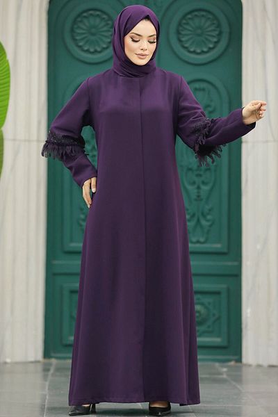 Neva Style كم مفصل برقوق حجاب Ferace 10021mu