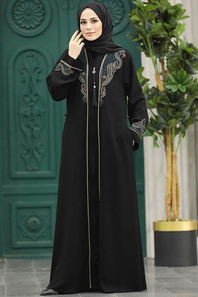 Neva Style Abaya hijab cu fermoar cu model 41565dsn2
