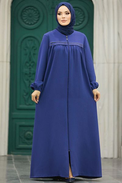 Neva Style Φερμουάρ Indigo Blue Hijab Ferace 10533ım