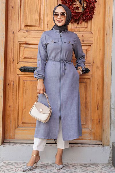 Neva Style Tunica Hijab Gri - Nasturi, Model 645GR