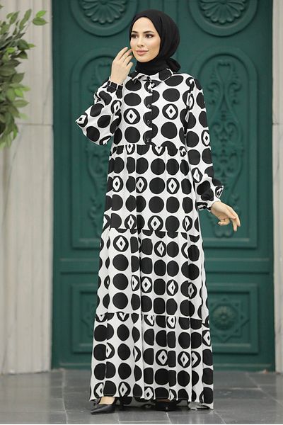 Neva Style Μαύρο χιτζάμπ με σχέδιο 89741s
