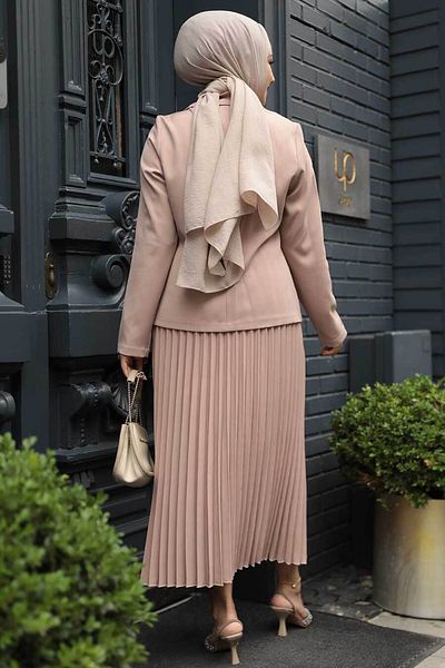Neva Style بدلة مزدوجة مع تنورة حجاب وسترة - 12601TEN