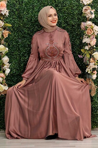 Neva Style Cape Copper Hijab Evening Dress 2212Bkr