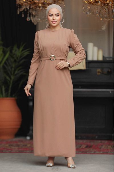Neva Style - Rochie Hijab Biscuit 636bs