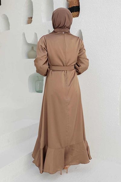 Neva Style Flounced Mink Hijab Evening Dress 4566V