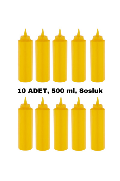 GastroPlast 10 Adet, 500 ml, Fişek Plastik Sosluk, Ketçap, Mayonez, Hardal, B...