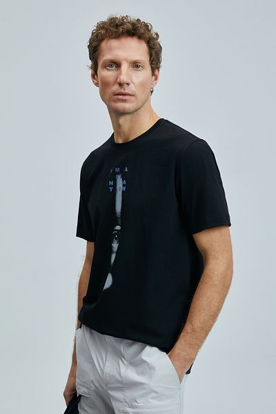Lufian Μοντέρνο γραφικό T-Shirt - Μαύρο