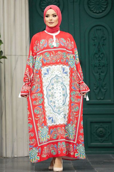 Neva Style Tunica Hijab cu flori de rodie cu modele etnice 20512nc