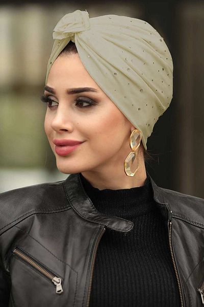 Neva Style - Şal Bonnet Bej Ploaie de Zăpadă 7527bej