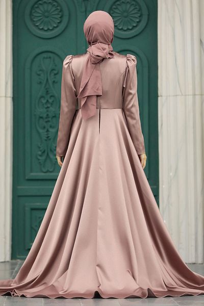 Neva Style فستان سهرة من الساتان النحاسي مع ذيل 23221bkr