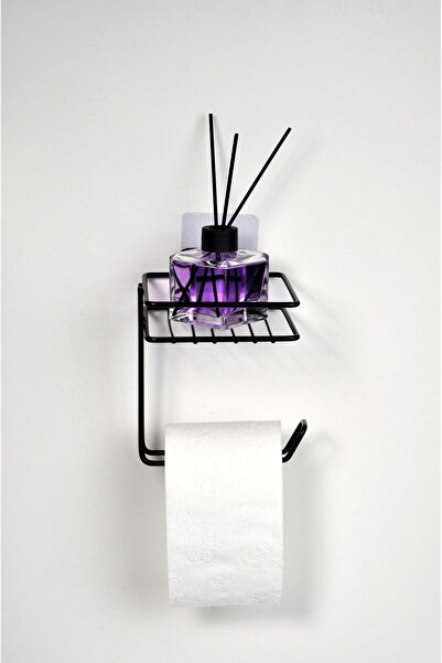 METALAY حامل ورق التواليت اللاصق حامل ورق التواليت المعدني الأسود