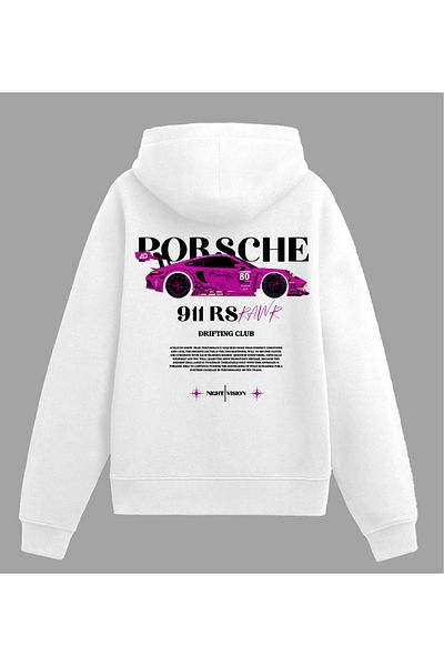 Edizen Porsche 911 Rs Raw Pink Unisex Oversize Premium Cotton Door Sweatshirt