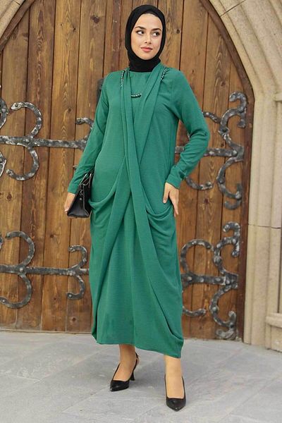 Neva Style Πράσινο Φόρεμα Hijab 34281y