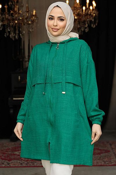 Neva Style Hooded Green Hijab Cap 6686Y