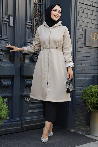 Neva Style Trenci Hijab Bej - Cu Fermoar, Model 69721BEJ