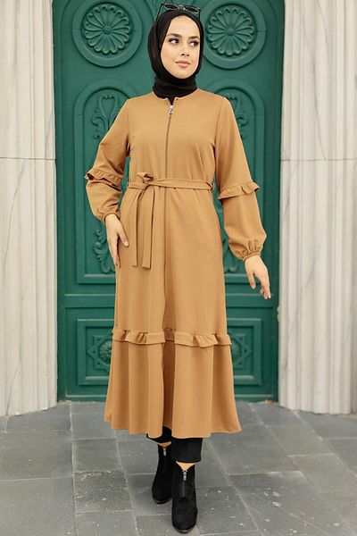 Neva Style Μπισκότο Φόρεμα Hijab με φερμουάρ 5812bs