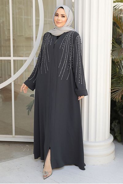 Neva Style Hijab Abaya με καπνιστή χάντρα - 29111FU