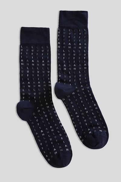Lufian Navy Blue Pıo Men's Socks