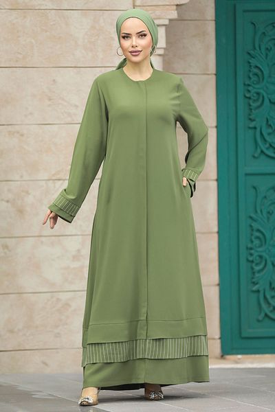 Neva Style Hijab kaki cu buzunare 20132hk
