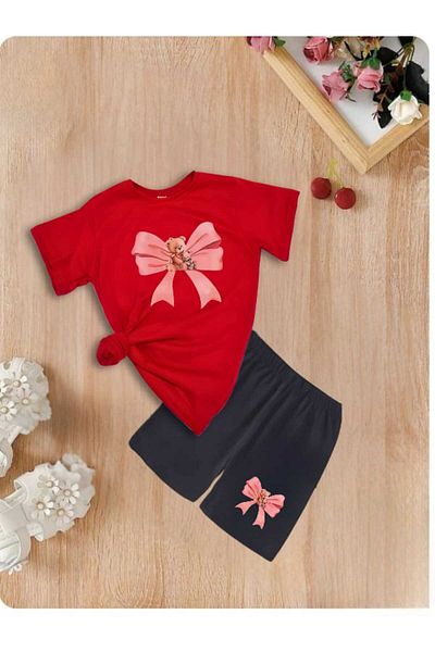 DOCE ELEGANTE Ribbon Printed Children's Summer Suit
