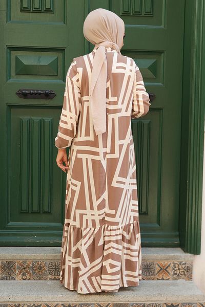 Neva Style Φόρεμα Hijab με μοτίβο βιζόν - 15720V