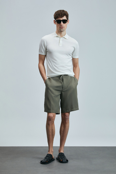 Lufian Derek Men's Silk Blended Sweater Off White