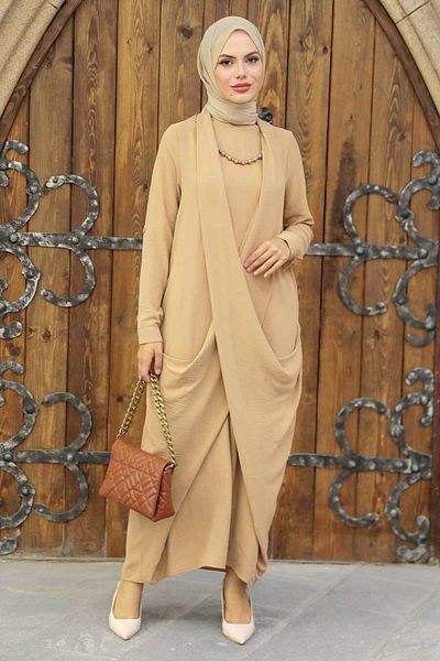 Neva Style Biscuit Hijab Dress 34281bs