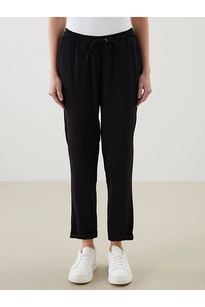 LC Waikiki Lcwaikiki Classic Black Women's Elastic Waist Pants