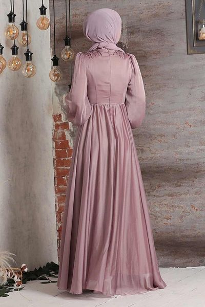 Neva Style فستان سهرة حجاب بأكمام بالون 21910pd