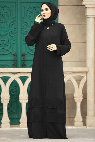 Neva Style كشكش مفصلة الحجاب الأسود Ferace 34601s