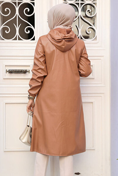 Neva Style Δερμάτινο καπέλο Hijab με κουκούλα 50951TB