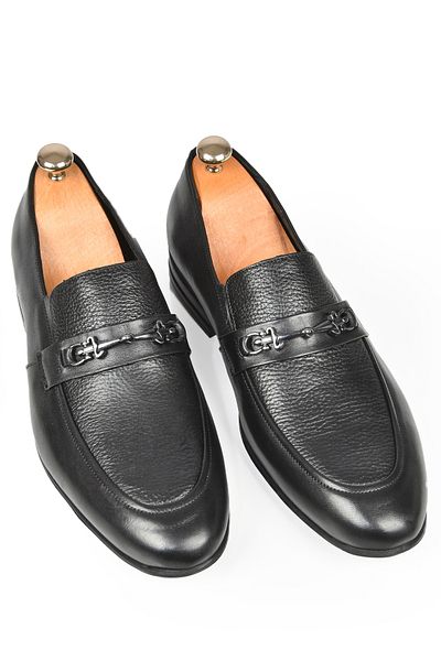 DeepSEA Men's Black Buckle Light Sole Genuine Leather Classic Shoes 2509998