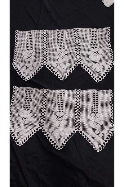Papatyam Hand Knitted Crocheted 2 Pcs Lace(25X45) Refrigerator Cover Handcrafted Lace/Vintage/Dowry Lace/Cotton