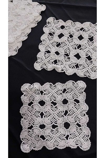 Papatyam 6Pcs Lace Handwork Crochet / Vintage / Dowry / Cotton Rope