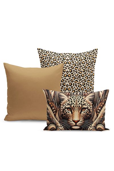 Bertille Home Set de 3 huse de pernă din seria Classic Leopard