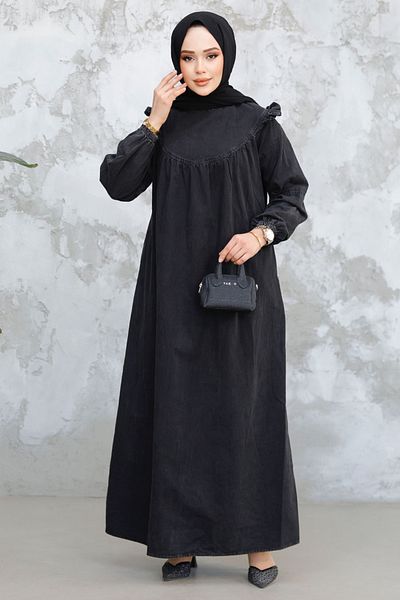 Neva Style Rochie Hijab Antracit - Denim 19140ANT