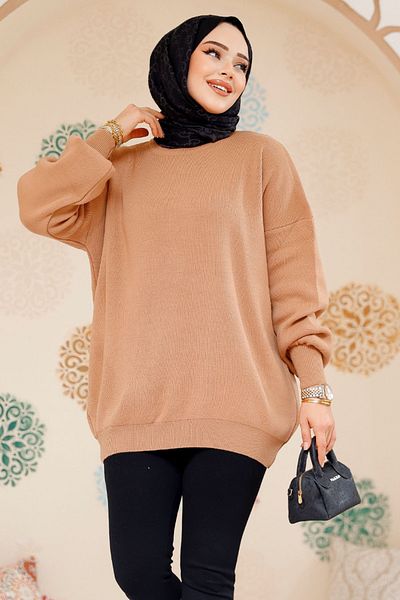 Neva Style Μπισκότο Hijab Πουλόβερ Τουνίκ 17201bs