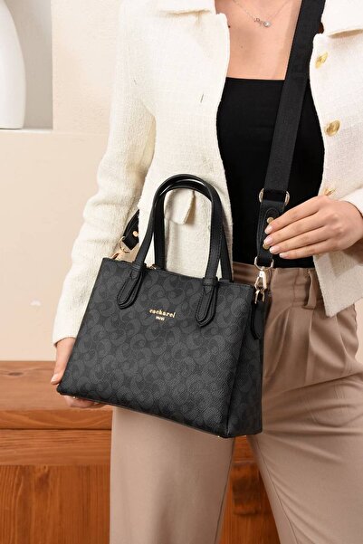 Cacharel ORİJİNAL MONOGRAM BASKILI OMUZ VE ÇAPRAZ ÇANTASI