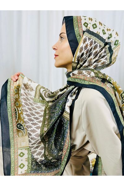 kubbe Premium Square Retro Pattern Soft Cotton Shawl - Capture a Peaceful and Stylish Style with Ethnic Pattern