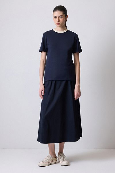 Touché Privé Ribbon Collar Short Sleeve T-Shirt