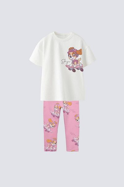 Bloom Bbk-313 Pink and White Leggings Suit