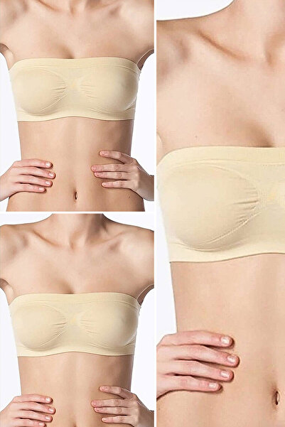 Generic Brand Underwear (3 Pcs) Nbb Strapless Non-Pad Seamless Bustier Tank Top