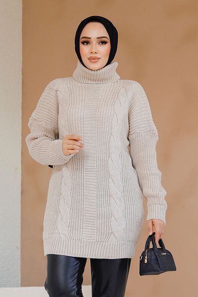 Neva Style Tunica Pulover Hijab Bej 40674bej