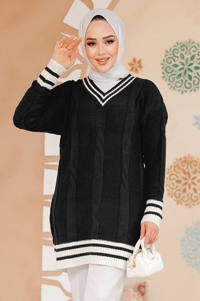 Neva Style سترة حجاب سوداء تونيك 40673s