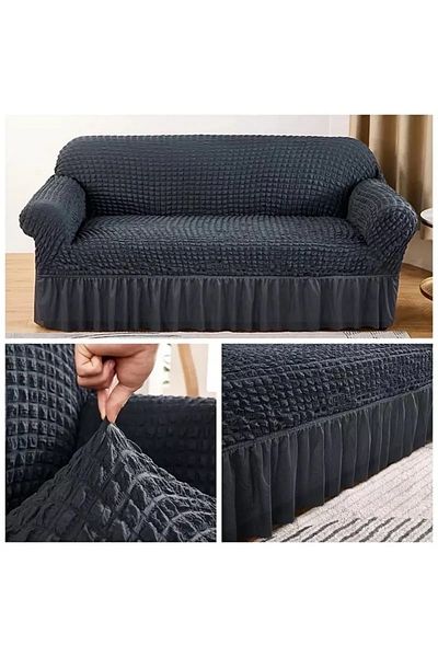 BAQDO Bürümcük 3+3+1+1 Seat, Sofa, Sofa Bed Cover, Elastic Sofa Cover 3311 Set Anthracite