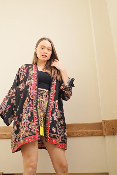 Su Koleksiyon Jakarta Viscose Kimono & Shorts Set