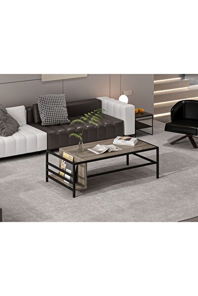 Furnitime Katya Dergilikli Metal Ayaklı Orta Sehpa