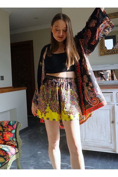 Su Koleksiyon Jakarta Viscose Kimono & Shorts Set
